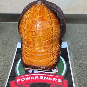 Cocodrile Patterned Brown Cap Adjustable Hand Made New